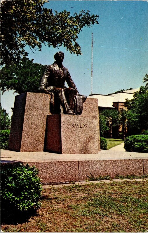 Waco Texas TX Judge REB Baylor Statue Univeristy Campus Postcard VTG UNP Vintage 