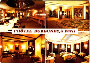 Paris, France  L'HOTEL BURGUNDY Restaurant/Bar/Lobby  4X6 Advertising Postcard