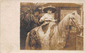 G60/ Coney Island Amusement Park New York RPPC Postcard c10 Cowboy Kid