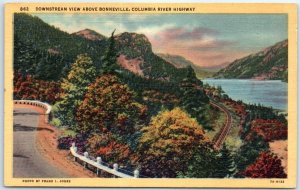 Postcard - Downstream View Above Bonneville, Columbia River Highway - Oregon