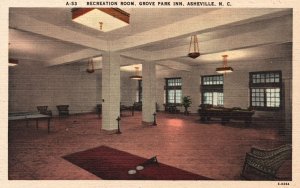 Vintage Postcard Recreation Room Grove Park Inn Resort Asheville North Carolina