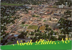 Postcard NE North Platte aerial view