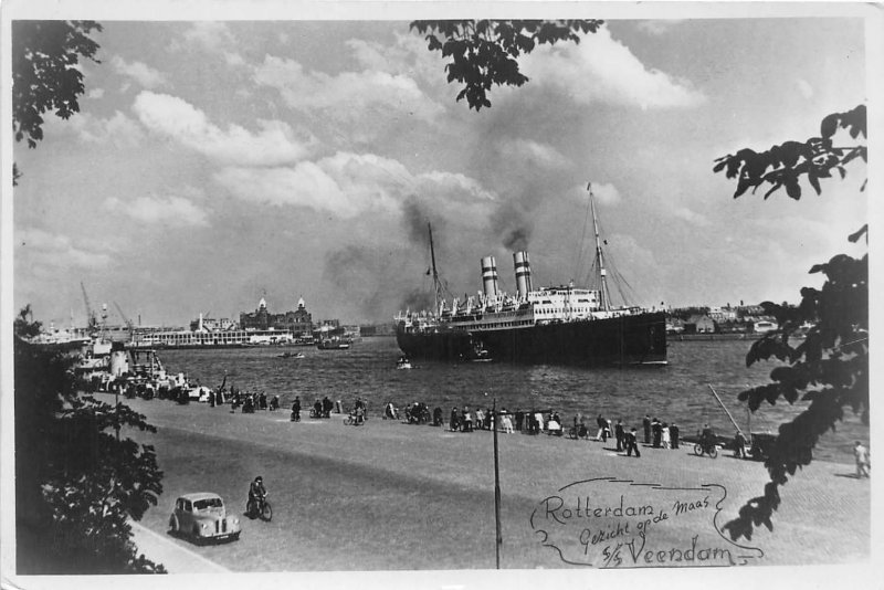 Lot 50 rotterdam netherlands ship s s veendam real photo paquebot liner