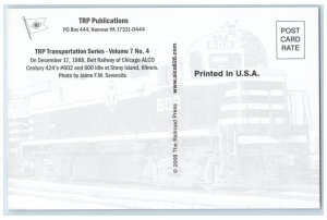 c1950's TRP Transportation Volume 7 No. 4 1988 Alco Century 424's Train Postcard
