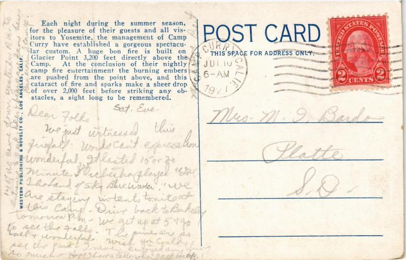 GLACIER POINT FIRE FALL YOSEMITE PARK CALIFORNIA