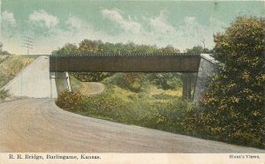 Kansas Burlingame Railroad Bridge Hunts Views Postcard 22-5692 