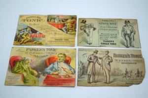 1880's Lot of 4 Parker's Tonic Ginger Tonic Health Restorer F60