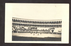 RPPC MEXICO CITY MEXICO BULLFIGHT STADIUM FIGHTING VINTAGE REAL PHOTO POSTCARD