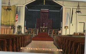 Newport RI Church Interior Postcard
