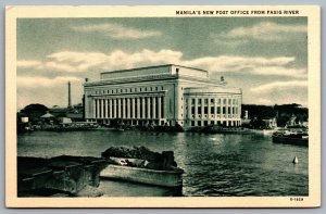 Postcard Manila Philippines c1940s New Post Office Plaza Lawton