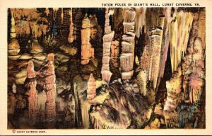 Virginia Caverns Of Luray Totem Poles In Giant's Hall