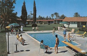 Scottsdale, Arizona OUTPOST LODGE & INN Swimming Pool Roadside ca 1950s Vintage