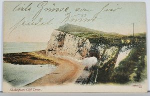 UK Shakespeare Cliff Dover 1908 to Berlin Germany Postcard K17