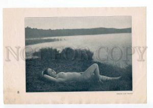 104260 NUDE RISQUE GIRL near Lake Vintage Print PHOTO