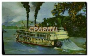 Old Postcard An Old Fashioned Mississippi River Stern Wheeler boat New Orleans