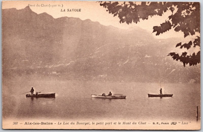 Aix-les-Bains Le Lac du Bourget le Petit Port et le Mont du Chat France Postcard