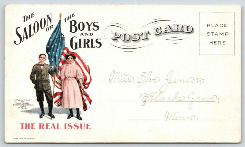 Salem Oregon~Prohibition Issue~Saloon: Boys & Girls~Young People Temperance~1908 