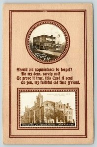 Warren MN Mini RPPC Vws~First National Bank~Courthouse~Faithful Friend Poem~1910 