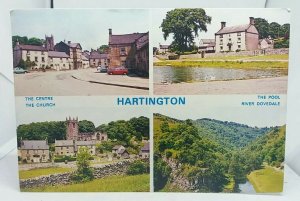 Vintage Postcard Multiview Hartington Village Centre Pond Church River 1974