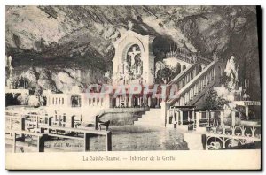 Old Postcard La Sainte Baume Cave Interior