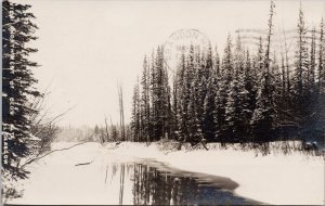 Northwest of Olds Alberta AB Winter Landscape c1911 Glasgow RPPC Postcard H16