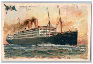 Germany Postcard Steamer Kaisern Auguste Victoria 1908 US German Sea APO