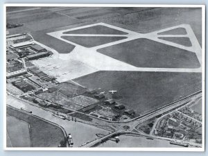 Amsterdam Netherlands Postcard Municipal Airport Schiphol c1930's Vintage