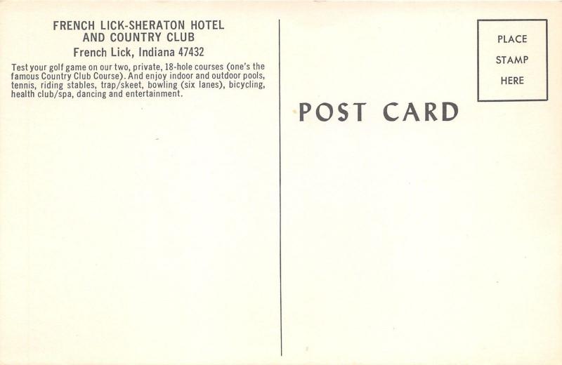 French Lick Indiana Sheraton Hotel & Country Club Golf Course~Golfers & Cart~60s