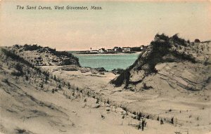 West Gloucester MA The Sand Dunes Note The Lighthouse, Postcard