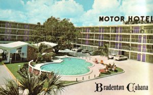 Vintage Postcard 1963 Bradenton Cabana Motor Hotel Rooms Downtown Florida FL