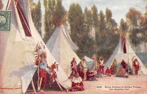 Sioux Indians At Indian Village Los Angeles, California USA 1910 