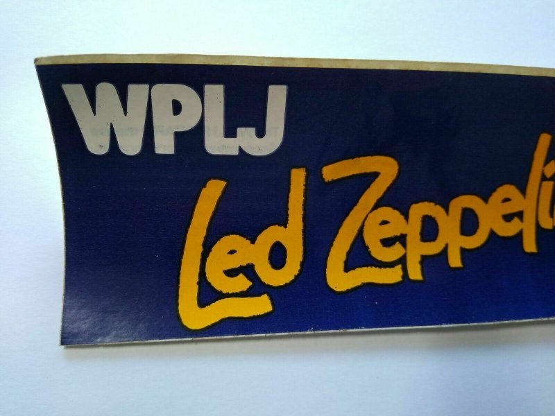 Led Zeppelin Rocks WPLJ Vintage Original Bumper Sticker Hard Classic Rock Music 