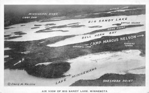 Big Sandy Lake Minnesota Aerial View Orvis M Nelson Vintage Postcard AA100269