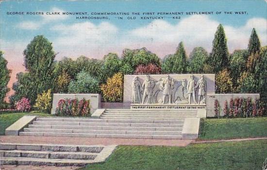 George Rogers Clark Monument Commemorating The First Permanent Settlement Of ...