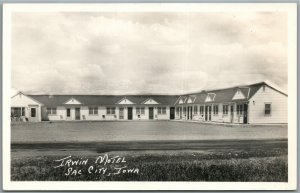 SAC CITY IA IRWIN MOTEL VINTAGE REAL PHOTO POSTCARD RPPC