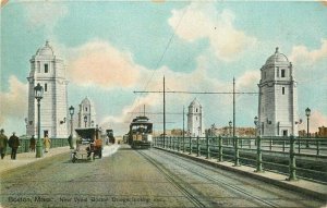 Auto Boston Massachusetts New West Boston Bridge Leighton Postcard 20-1243