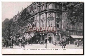 Paris - Vaudeville Theater B and Italians - Old Postcard