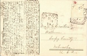 Napoli Pignoto WOB Note Letter Postcardf Vintage Antique Cancel  