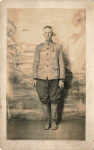 United States Pre WW I Soldier Real Photo Postcard