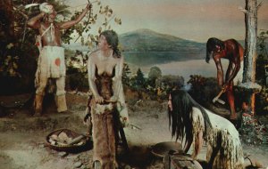 Vintage Postcard 1957 Tribal Ethnic Members Of Seneca Indian Family Albany NY
