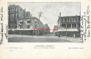 MA, New Bedford, Massachusetts, Union & Purchase Streets, 1905 PM,Hutchinson Pub