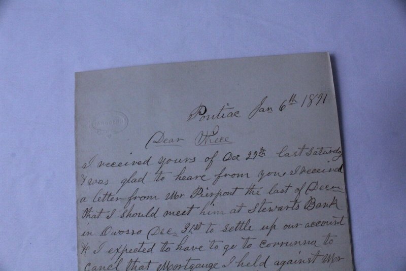 Vintage Hand Written 4 Page Letter 1871 Embossed on Letter Head