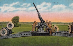 Postcard Military Army Anti Aircraft Gun and Crew