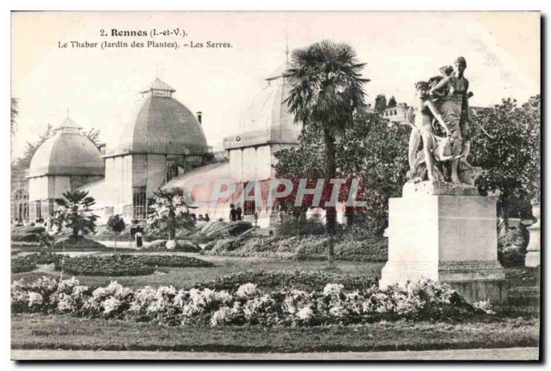 Old Postcard Rennes (I and V) Tabor (Botanical Garden) Greenhouses