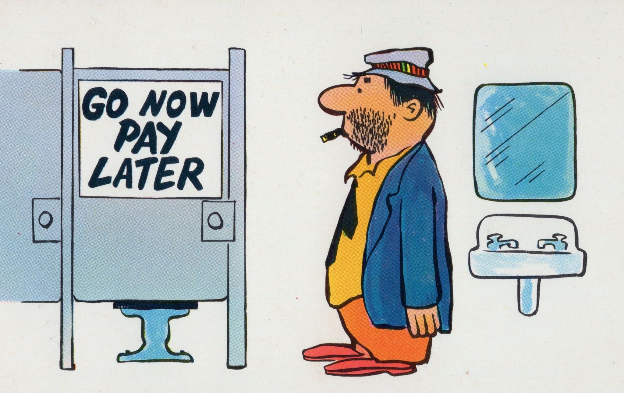Penny Coin For Toilet Slot Credit Terms 1970s Comic Humour Postcard