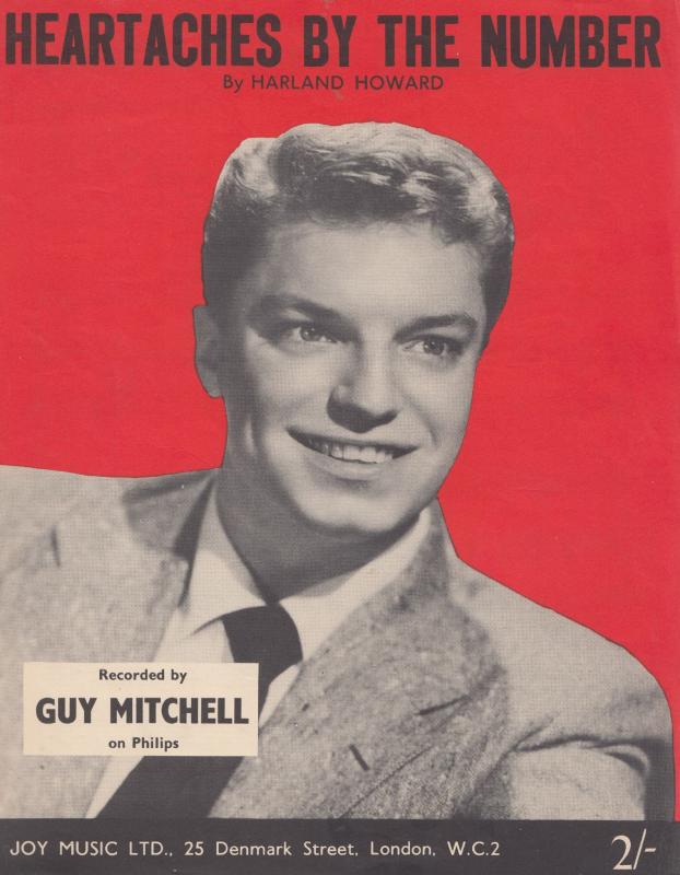 Heartaches By The Number Guy Mitchell 1950s Sheet Music