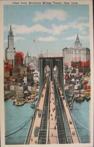 Brooklyn NY Bridge c1910 Postcard