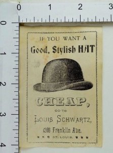 Victorian Label Sticker Louis Schwartz Good Stylish Hats Cheap F30