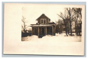 Vintage 1910's RPPC Postcard Photo House Surrounded by Trees