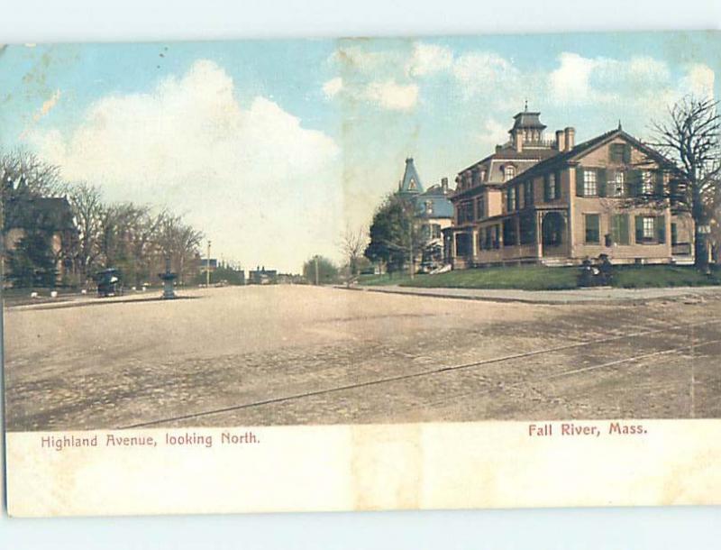 Pre-1907 STREET SCENE Fall River Massachusetts MA W2426